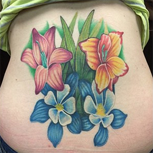 MJ Bonanno - Tattoo Cover Up Flowers Tattoo