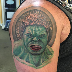 MJ Bonanno - Incredible Hulk Portrait Tattoo